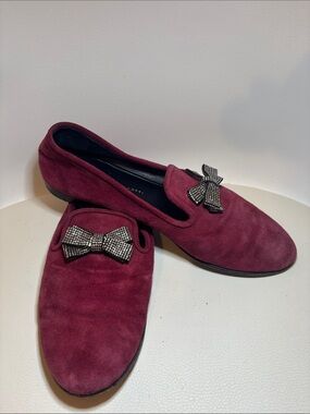 Men's Giuseppe Zanotti, size 38 Suede Slip-On Loafers with Bow